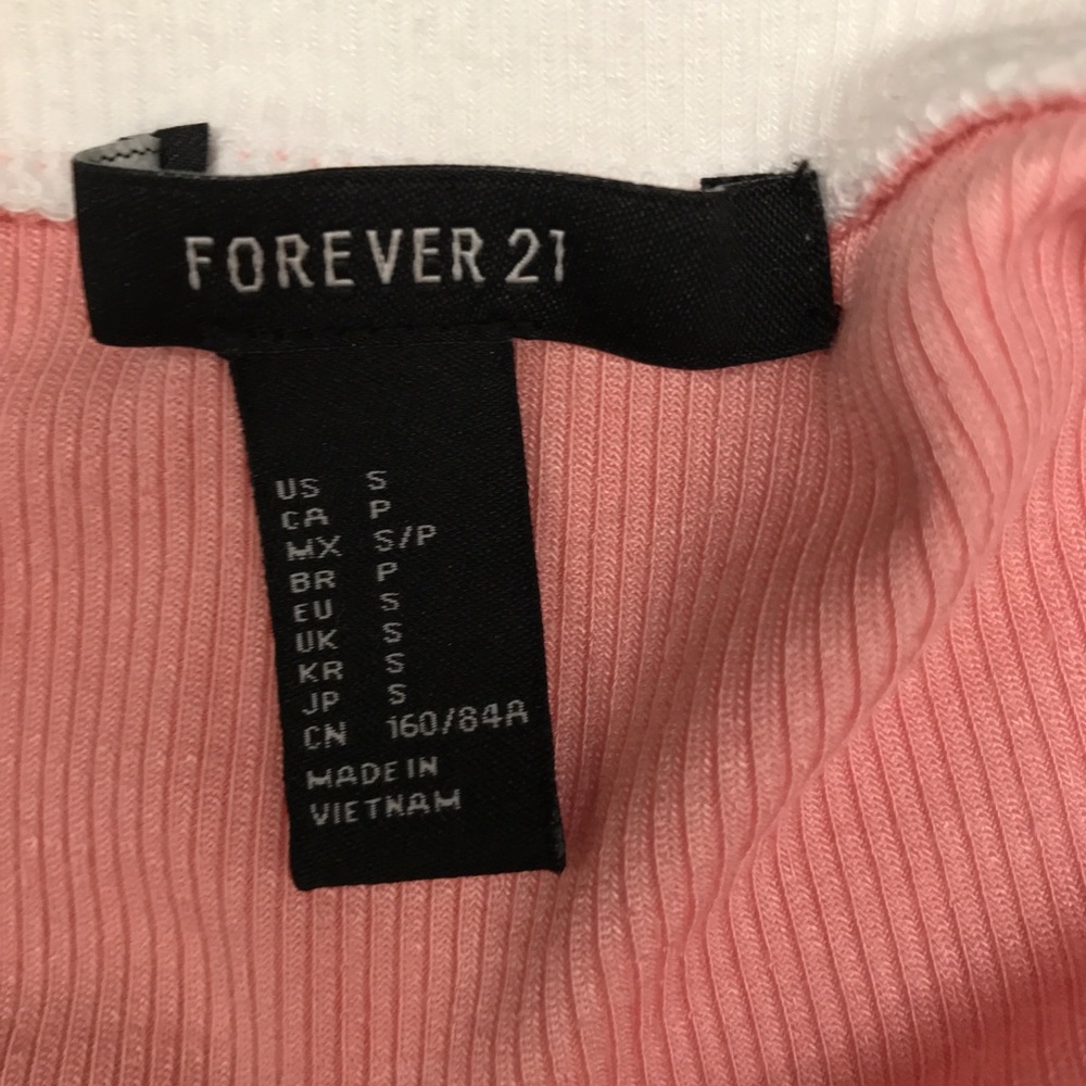 Pink Ribbed Ringer Tee - Picture 2 of 3
